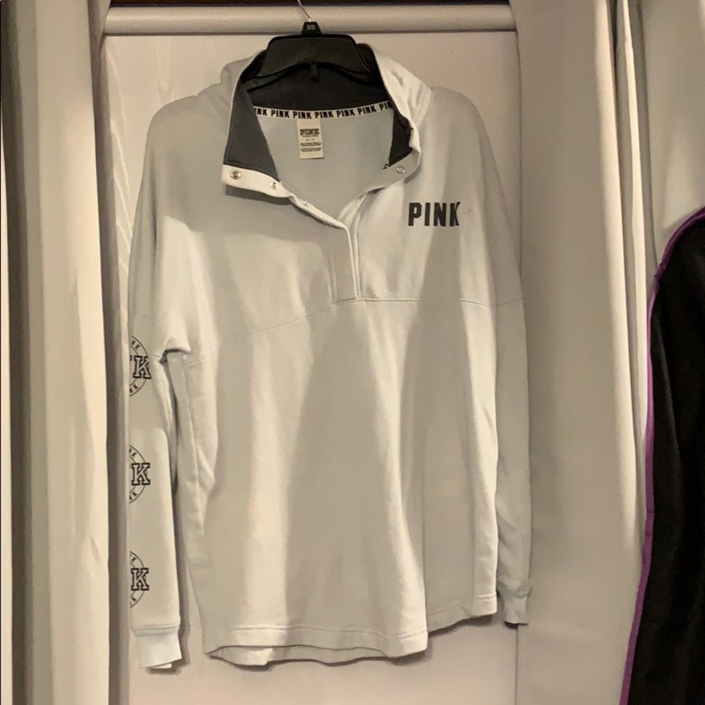 Pink Quarter Button sweatshirt